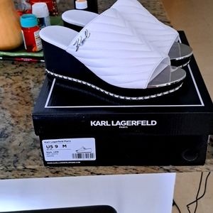 White Karl Lagerfeld sandals bren new newer vorrn